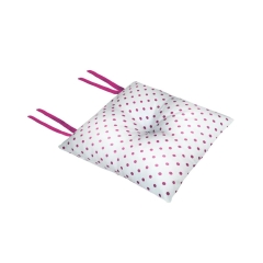 Poduszka na krzesło SILLA KROPKI biało-różowa 40 x 40 x 8 cm