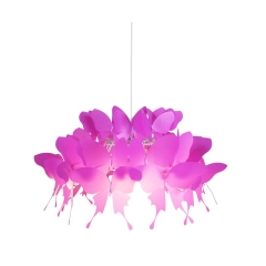 Lampa wisząca FARFALLA różowa E27 LIGHT PRESTIGE