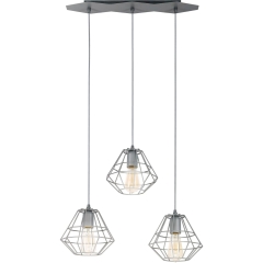 TK Lighting Lampa sufitowa DIAMOND szara 3x60W E27