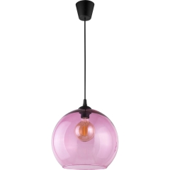 TK Lighting Lampa sufitowa CUBUS transparentna różowa 1x60W E27