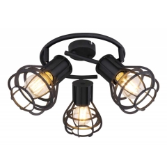 Globo Spirala CLASTRA metal czarny mat 3x40W E27