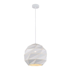 Italux Lampa wisząca PALERMO śr. 30 cm biała 1x40W E27