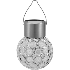 Lampa solarna LED DECO kulka wisząca inox
