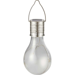 Lampa solarna LED ŻARÓWKA wisząca biała