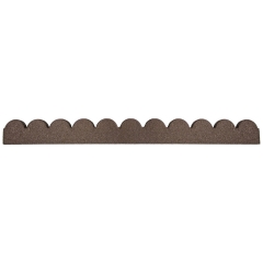 Obrzeże recyklingowe Scalloped brąz 10x5x120 cm