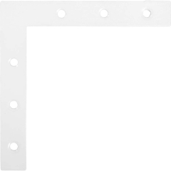 Kątownik narożny płaski 100 mm x 100 mm x 15 mm biały powleczony proszkowo