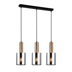 Italux Lampa wisząca SARDO listwa złoty dymiony 3xE27