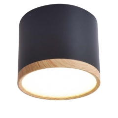 Candellux Oprawa LED natynkowa śr. 8,8 cm drewno/czarna 9W 650 lm 4000K