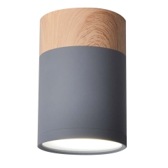 Candellux Oprawa natynkowa TUBA 10 śr. 6,8 cm drewno/szara 1xGU10