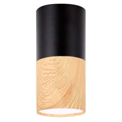 Candellux Oprawa natynkowa TUBA 12 śr. 5,8 cm drewno/czarna 1xGU10