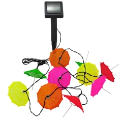 Polux Girlanda solarna PARASOLKI 10xLED IP44