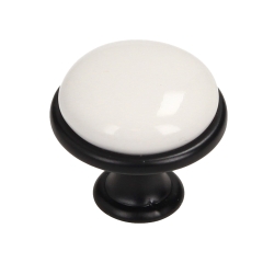 Gamet Gałka meblowa GP19 czarny mat/biały fi 29 mm