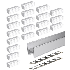 Valcomp Profil H łączący do drzwi Mars srebrny 205x5x4mm