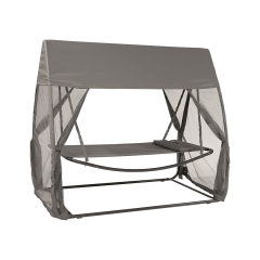 Hamak stalowy z moskitierą i dachem 236x137x204 cm
