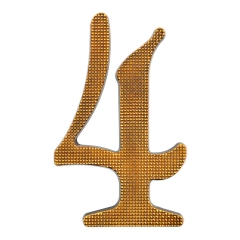 Sartpol Cyfra 4 aluminiowa 20 cm patyna
