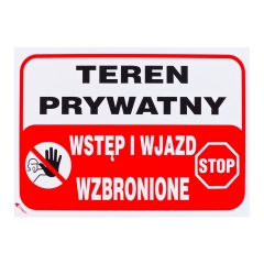 Znak teren prywatny
