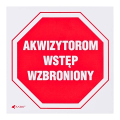 Znak akwizytorom wstęp wzbroniony