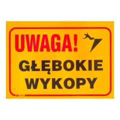 Znak głębokie wykopy