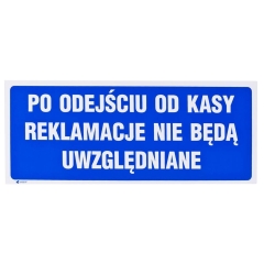 Znak po odejściu reklamacji nie uwzględnia się
