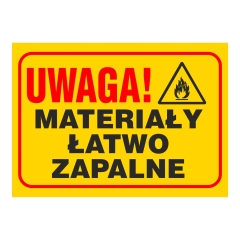 Znak materiały łatwo palne