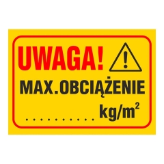 Znak max obciążenie kg/m