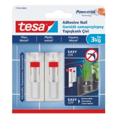 Tesa Regulowany gwóźdź samoprzylepny do płytek, 2 szt. do 3kg