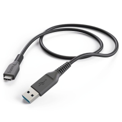 Kabel ładujący data typ-C USB 3.1 czarny 1 m
