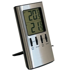 Stacja pogodowa elektroniczna przewodowa srebrna