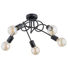 Alfa Lampa wisząca TRAVERS czarna 5xE27