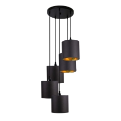 Candellux Lampa wisząca LONG plafon czarna 5xE14