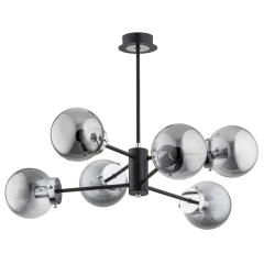 Alfa Lampa wisząca KRAB black 6xE14
