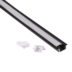 Polux Profil aluminiowy podtynkowy czarny 1 m