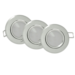 Polux Zestaw oczek ruchomych LED SUN OLAL srebrne szczotkowane 3x3,5W GU10