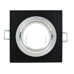 Polux Oczko ruchome SOUTH OPAL aluminium kwadratowe czarne szczotkowane GU10