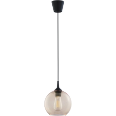 TK Lighting Lampa wisząca CUBUS śr. 20 cm słomkowa E27