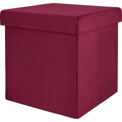 Puf ze schowkiem burgundowy 38 cm x 38 cm