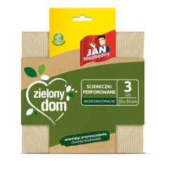 Jan Niezbędny Ściereczki perforowane bambusowe ZIELONY DOM 3 szt.