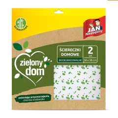Jan Niezbędny Ściereczki domowe bambusowe ZIELONY DOM 2 szt.