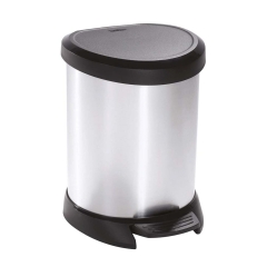 Curver Kosz na śmieci Deco Bin czarno-srebrny 5 l