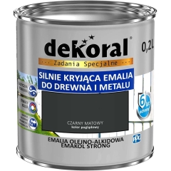 Dekoral Emalia Emakol Strong czarny matowy 200 ml
