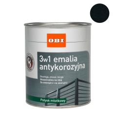 Emalia antykorozyjna młotkowy czarny połysk 750 ml