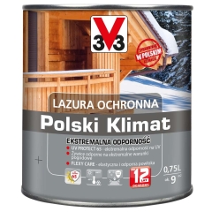 V33 Lazura do drewna Polski Klimat Ekstremalna odporność sosna skandynawska 750
