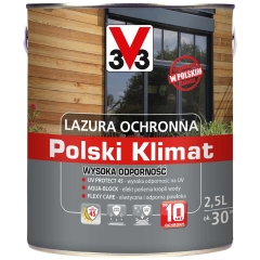 V33 Lazura do drewna Polski Klimat Wysoka odporność dąb złoty 2,5 l