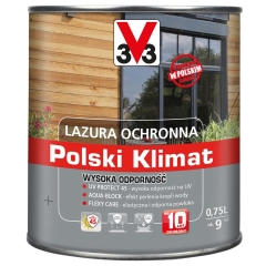 V33 Lazura do drewna Polski Klimat Wysoka odporność sosna skandynawska 750 ml