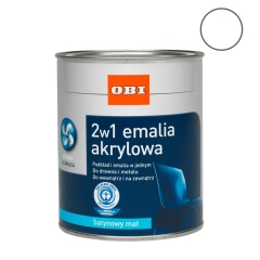 Emalia akrylowa 2w1 satynowy mat zimna biel 500 ml