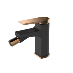 Bateria bidetowa sztorcowa ROSE GOLD czarno-złota