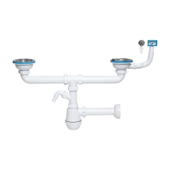 Syfon do zlewu 2-komorowego d116 2xprzelew