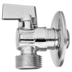 Invena Zawór kulowy z pokrętłem metalowym GW chrom 1/2" x 3/8"
