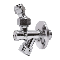 Tycner Zawór kątowy grzybkowy z filtrem i przegubem 1/2" x 3/8"