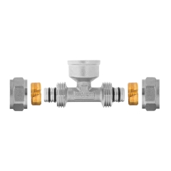 Invena Trójnik gwint wewn. 20 mm x 1/2" x 20 mm x 2- wkład aluminiowy